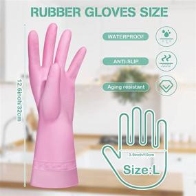 img 3 attached to 🧤 12 Pairs Dishwashing Rubber Gloves: Reusable, Waterproof Household Gloves for Cleaning, Washing, Working, and Painting