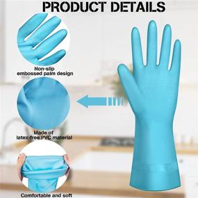 img 2 attached to 🧤 12 Pairs Dishwashing Rubber Gloves: Reusable, Waterproof Household Gloves for Cleaning, Washing, Working, and Painting