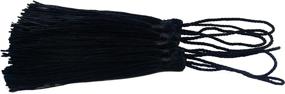 img 3 attached to 100Pcs 13Cm/5 Inch Silky Floss Bookmark Tassels With 2-Inch Cord Loop And Small Chinese Knot For Jewelry Making, Souvenir, Bookmarks, DIY Craft Accessory (Black)