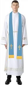 img 3 attached to 90" Reversible Clergy Mass Stole With Cross | IvyRobes Unisex-Adult'S