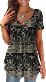 img 4 attached to Stylish And Comfortable: Plus Size Floral Tunic Tops For Women'S Summer Collection