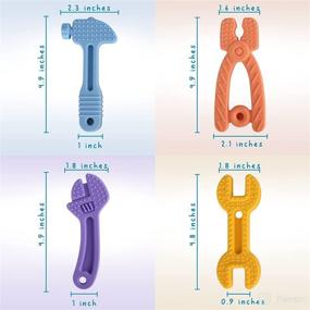 img 1 attached to 🔨 Fu Store Soft Silicone Teething Toys - 4 Pack Hammer Set for Soothing Babies' Gums