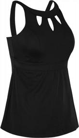 img 3 attached to High Neck Halter Tankini Top With Key Hole Detail For Women - Septangle Bathing Suit