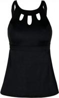 high neck halter tankini top with key hole detail for women - septangle bathing suit логотип