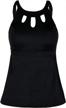 high neck halter tankini top with key hole detail for women - septangle bathing suit logo