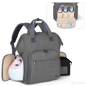 img 4 attached to 🍼 Luxja Breast Pump Bag with Cooler Bag & Laptop Compartments - Gray - Ideal for Working Mothers