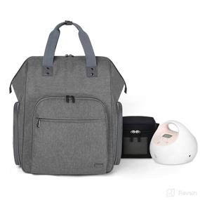 img 3 attached to 🍼 Luxja Breast Pump Bag with Cooler Bag & Laptop Compartments - Gray - Ideal for Working Mothers