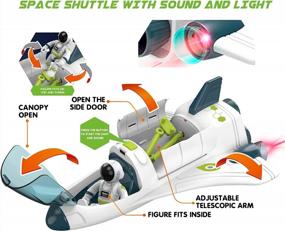 img 3 attached to Space Shuttle Toys For 3 4 5 6 7 Year Old Boys, [Lights & Sounds] Space Toys For Kids 3-5 With 2 Astronauts, Toy Shuttle And Rover, Spaceship Toys Playsets Birthday Easter Boys Girls