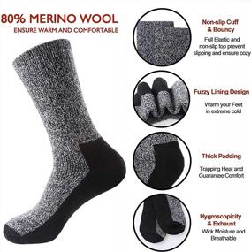 img 1 attached to 2 Pack Merino Mens Wool Socks , Winter Warm Thermal Socks For Men Cold Weather