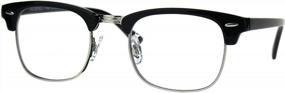 img 4 attached to Half Horn Rim Hipster Multi 3 Focus Progressive Reading Glasses