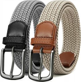 img 4 attached to 2 Pack Of Men'S Stretch Belts By CHAOREN - 1 3/8" Tight Performance Elastic Design Ideal For Golf Pants - Includes Gift Set Box