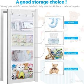 img 2 attached to 🧸 Organize Your Kids' Room with Roury Stuffed Animal Storage Over The Door Organizer - White