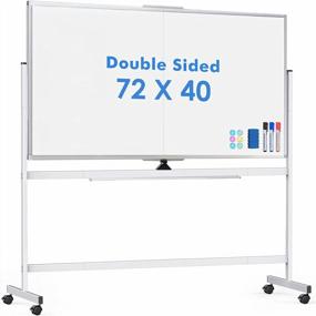 img 4 attached to Double-Sided Rolling Whiteboard, 72 X 40 Large Mobile Magnetic Dry Erase Board On Wheels With Markers - 360° Reversible Design For School, Classroom, Office Conference And Presentation