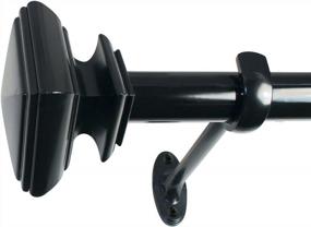 img 4 attached to Decopolitan 7/8-Inch Square Curtain Rod Set, 72 To 144-Inch, Black Espresso