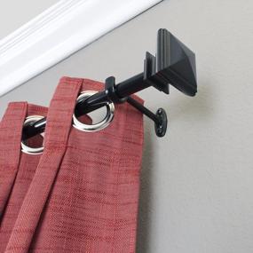 img 2 attached to Decopolitan 7/8-Inch Square Curtain Rod Set, 72 To 144-Inch, Black Espresso