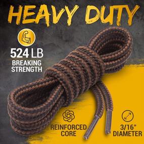 img 3 attached to Heavy Duty Round Boot Laces: Durable Shoelaces For Work & Hiking Boots [2 Pack]