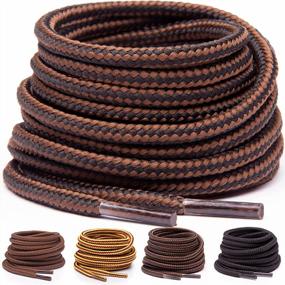 img 4 attached to Heavy Duty Round Boot Laces: Durable Shoelaces For Work & Hiking Boots [2 Pack]