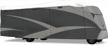 gray/white designer series olefin hd class c motorhome cover for 23' 1" - 26' rvs - adco 36813 logo