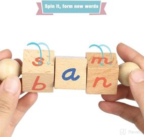 img 2 attached to 🧩 ROBUD Wooden Montessori Phonetic Cubes: Educational Learning Toys for Kids & Toddlers - 2 3 4 5 6 Years Old - Reading Blocks with Phonetic Letters