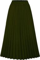 👗 women's clothing: chartou elastic waist shirring midi long skirt logo