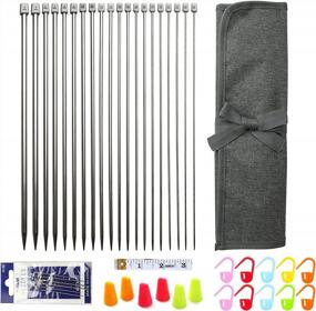 img 4 attached to 11-Piece Tunisian Crochet Hooks Set With Long Case, Afghan Knitting Needles Kit, Accessories Included, Perfect Gift For Mom - Looen Aluminum, In Grey, Sizes 2Mm/B-8Mm/L