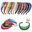 colorful hard headbands with teeth - set of 12 plastic headbands by coveryourhair® - ideal for hair styling and accessories logo