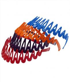 img 1 attached to Colorful Hard Headbands With Teeth - Set Of 12 Plastic Headbands By CoverYourHair® - Ideal For Hair Styling And Accessories