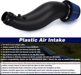 img 3 attached to 🚗 Enhance Honda Civic 92-00 EK EG Performance with PTNHZ Plastic Air Intake Pipe & Air Filter