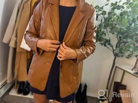 img 5 attached to Stylish And Sustainable: Bellivera Women'S Oversize Vegan Leather Blazer Coat With Button Front