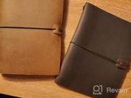 img 1 attached to Brown Leather A5 Travelers Notebook - Refillable Travel Journal With 3 Lined Inserts For Men And Women, 90 Sheets Included review by David May