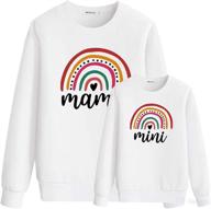 👩 mommy and me matching outfits: casual long sleeve sweatshirt pullovers for coordinated mama mini looks - perfect fall winter clothes logo