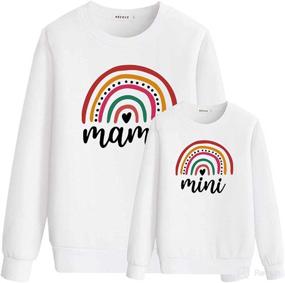 img 4 attached to 👩 Mommy and Me Matching Outfits: Casual Long Sleeve Sweatshirt Pullovers for Coordinated Mama Mini Looks - Perfect Fall Winter Clothes