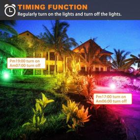 img 1 attached to 2-Pack MELPO 30 Вт для наружного освещения RGB с изменением цвета прожекторов с пультом дистанционного управления - эквивалент 300 Вт, 120 цветов RGB, теплый белый 2700K, синхронизация и пользовательский режим, IP66 водонепроницаемость, ландшафтное освещение Uplight, 3 штекера США