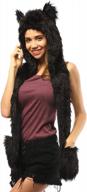 furry fun: 3-in-1 faux fur animal hat, scarf, and gloves with paws and ears! logo