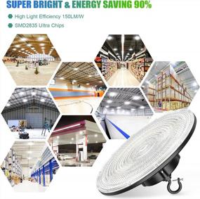 img 2 attached to Upgrade Your Warehouse Lighting With KUKUPPO 240W LED High Bay Light - UL/DLC Certified, 36,000LM 5000K Dimmable Shop Light With Remote Control And Full Screen Lens Cover