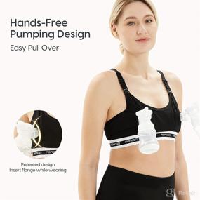 img 2 attached to 🤱 Momcozy Pumping Bra Hands Free: Racerback Nursing Sports Bra for Spectra, Medela, Philips Avent - Supportive Fit, Black, Medium