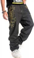 get the ultimate style with qbo men's embroidered hip hop baggy jeans logo