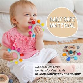 img 3 attached to 🌱 Organic Wooden & Silicone Teething Toys: Effective Chewable Rings for Babies (3+ Months)