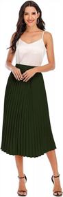 img 1 attached to Winter-Perfect Pleated Midi Skirts For Women: Stay Stylish And Warm With High-Waisted Lined Skirt From DRESSTELLS