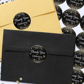img 3 attached to Chic Black And Gold 75Th Birthday Thank You Stickers - 40 Labels - Free Shipping