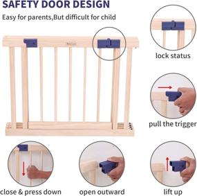 img 1 attached to 👶 Safe and Secure Baby Playpen: Kids Fence with Built-In Safety Gate, Anti-Drop Function, Activity Play Center, Indoor Outdoor Wooden Play Yard