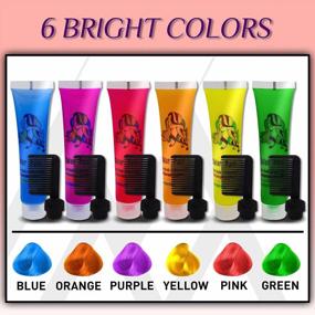 img 2 attached to Glow In The Dark Hair And Body Paint, Temporary Hair Dye For Light And Dark Hair, Super Chalk For Kids Hairstyles, Party Supplies Hair Color Product Gifts For Girls & Children.