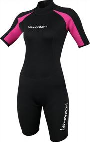 img 4 attached to Premium 3Mm Neoprene Wetsuit By Lemorecn - Shorty Jumpsuit For Adults