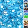 enhance your fire experience with mr. fireglass 1/2" reflective caribbean blue fire glass beads – perfect for fireplaces, fire pits, and landscaping logo