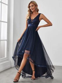 img 1 attached to Ever-Pretty Women'S V-Neck Sleeveless Appliques High Low Evening Party Dress 0793 - SEO Optimized