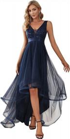 img 4 attached to Ever-Pretty Women'S V-Neck Sleeveless Appliques High Low Evening Party Dress 0793 - SEO Optimized