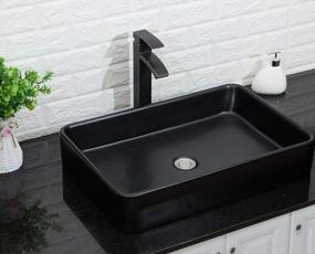 img 2 attached to Lordear 24X14" Black Rectangle Bathroom Vessel Sink - Modern Above Counter Porcelain Ceramic Art Basin For Vanity