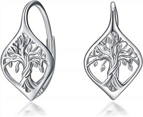 img 4 attached to Sterling Silver Dangle Earrings For Women - WINNICACA Leverback Drop Earrings