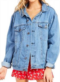 img 3 attached to Woman'S Fashion Statement: Get The Classic Look With Oversized Vintage Washed Jean Jacket