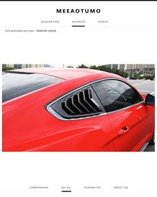 img 2 attached to 🔆 MEEAOTUMO Side Window Louvers for Ford Mustang 2015-2022: Superior Sun Shade Cover & Trim Accessories